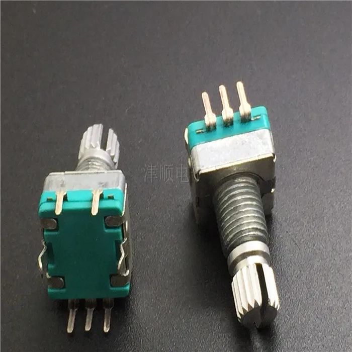 
EC11 metal axis rotary encoder with press switch vehicle DVD universal potentiometers 20 points and 10 pulses 