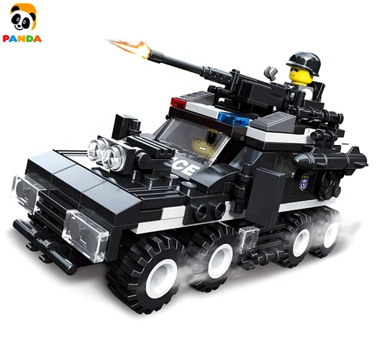 All sites the best quality police car building blocks Cheap Armored missile vehicle Military vehicle DIY set toy PA05072