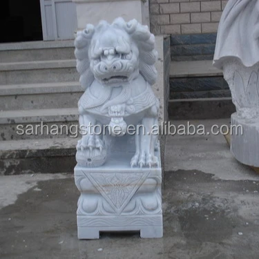 Classic Design Stone Marble Foo Dog Statue chinese lion