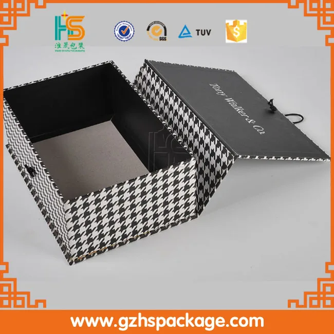 Роскошь Высшего Качества картон черно-белые печатные крафт-бумага обувную коробку с собственный логотип