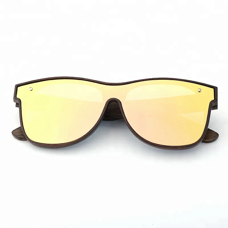 2022 Cheap Price Eyewear One Piece Lens Wooden Cat 3 UV400 Shades Polarized Sunglasses