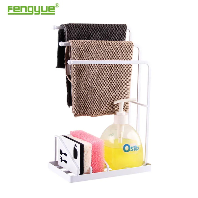 Wholesale Multifunction White Kitchen Shelf Metal Wire Towel Rack
