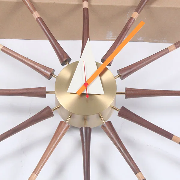 NASIDA CW12 Walnut clock wall Huge Spindle Modern Wall Clock