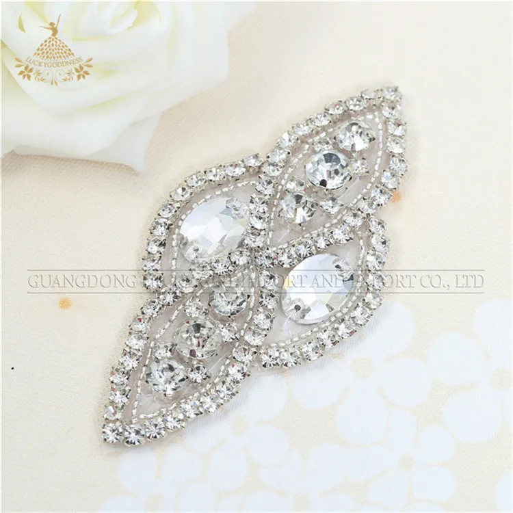 LG1098 Popular Smaller Size Rhinestone Applique DIY Sash Applique For Sale Crown Bridal Applique Accessories