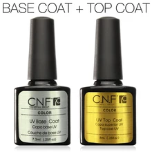 CNF 2pcs lot base coat top coat soak off gel nail polish UV nail gel polish