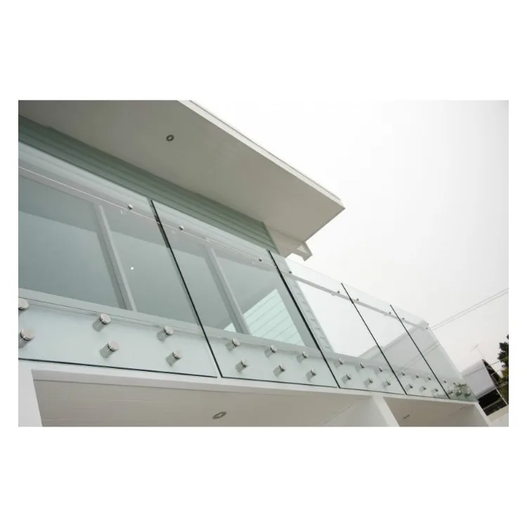 Top Grade Fashionable Point Fixed Stainless Steel Glass Railing with Handrail for Balcony and Porch