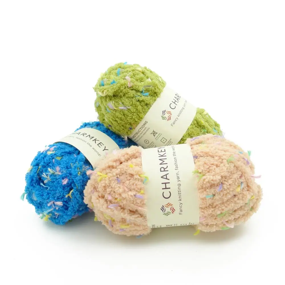 Factory price wholesale colorful polyester chenille knitting yarn made in China