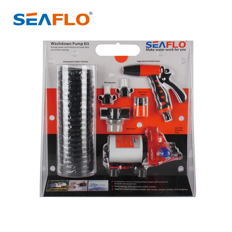 Seaflo 33 series 6M Hosecoil  Washdown system    Trigger 12V DC  high pressure water pump for Car washing equipment