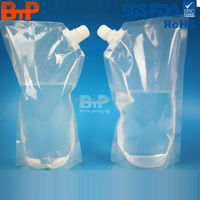 Custom pouch Laminated Mylar bags and Spout Top For Beverage Packaging Bag For Juice Milk Shampoo Face Facial Cream