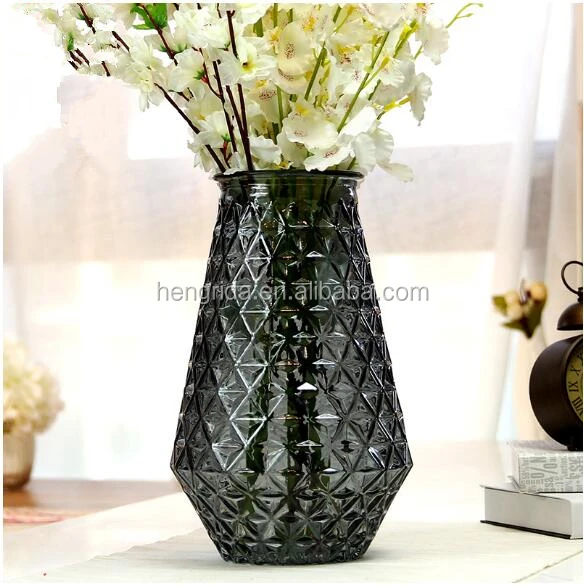 Colored Glass Flower Vase With Handle For Home Deco glass & crystal vases nordic style colorful