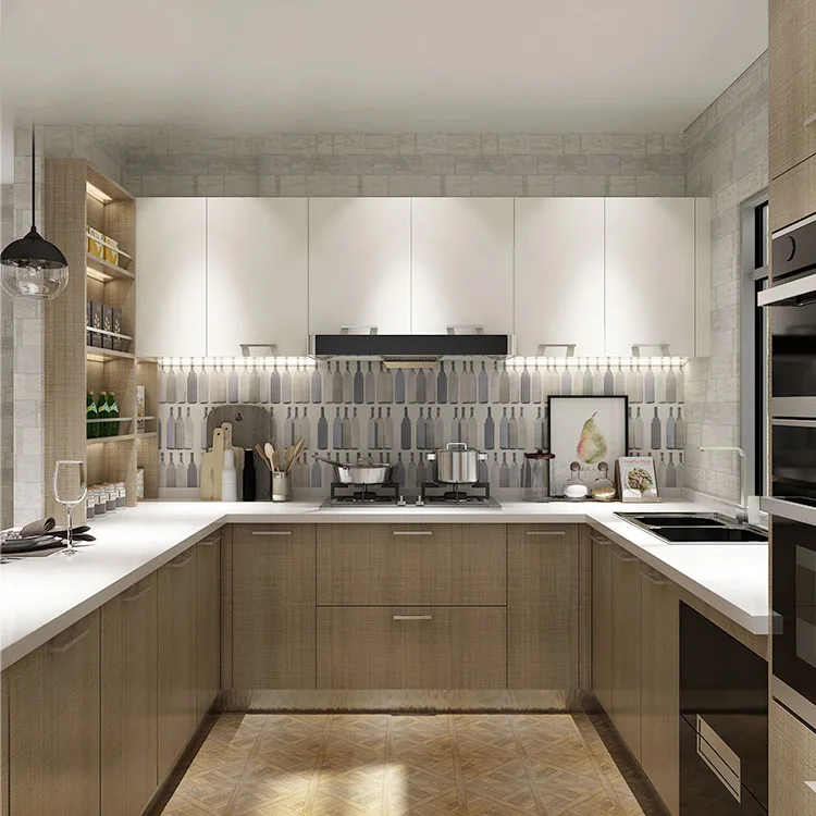 Apartment Kitchen Cabinets Collection solid wood Soft Close and shaker door of China