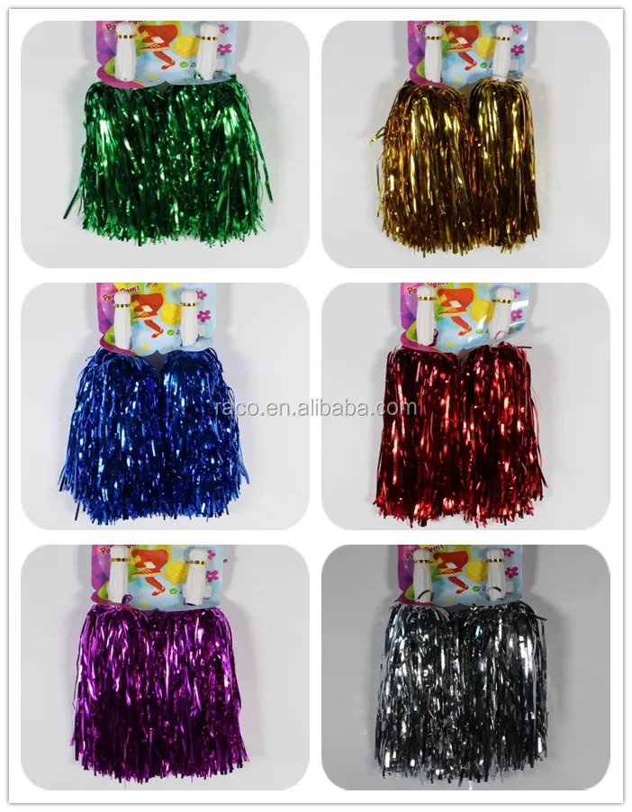 handle plastic pompons fringes for squad cheerleaders