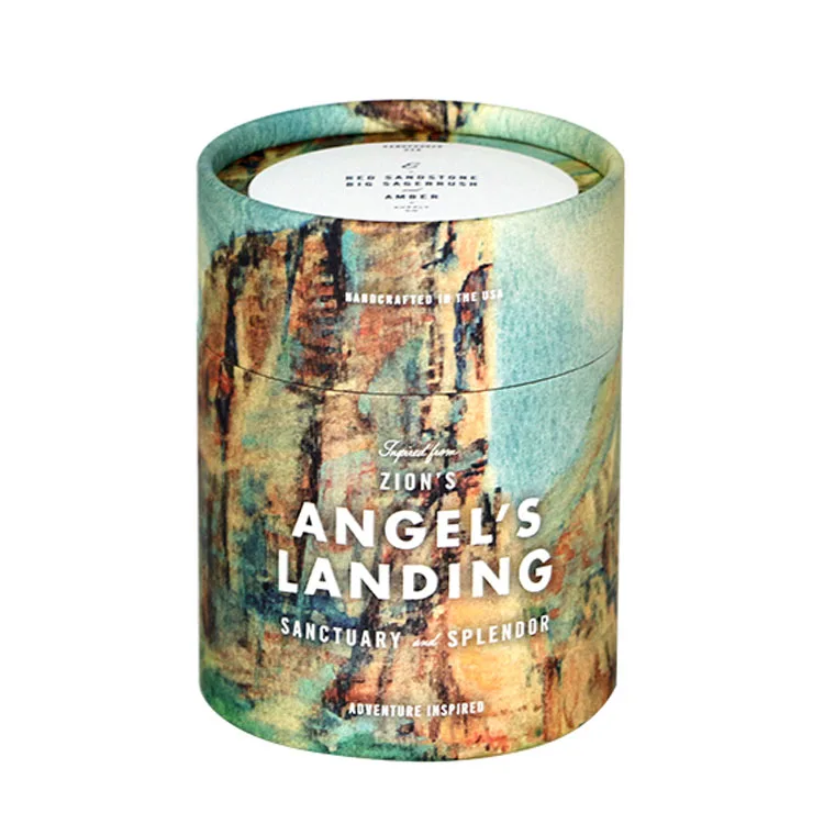 Beauty Color Printing Paper Gift Round Tea Box  with Hot Stamping  Cylinder Tube Gift paper packaging Box paper box with handle