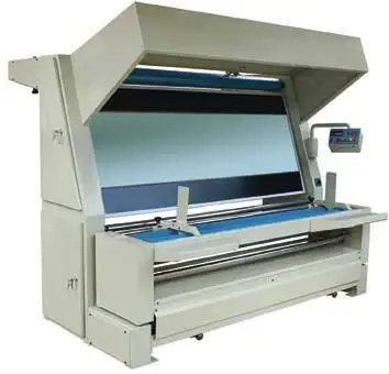 
knit fabric inspection and rolling and relaxing machine with edge alignment control 