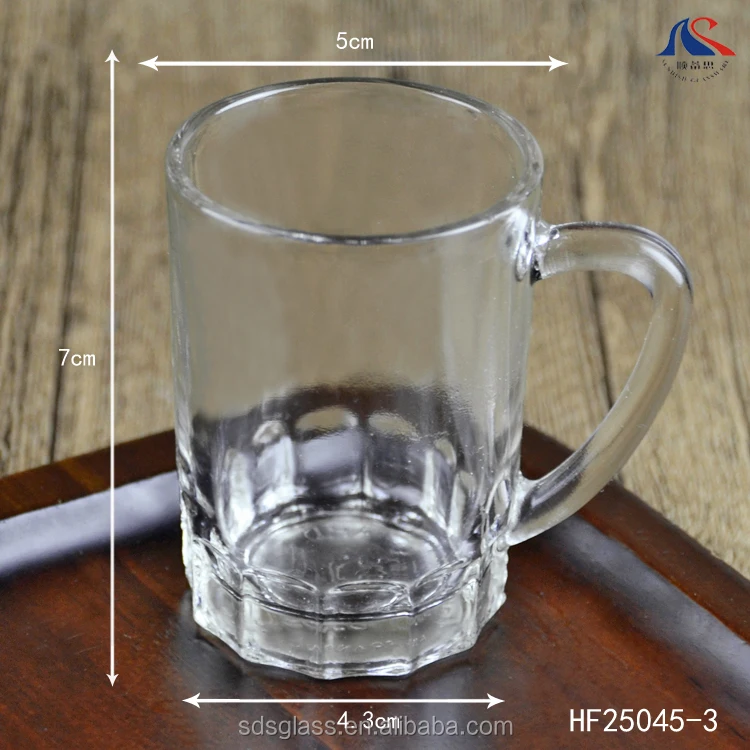 Factory Cheap Price 3oz Arabic Alakabi 6pcs Mini Glass Tea Cup Set With Handle Yemen Favorite Shot Glasses Wine Beer Tipple Mug