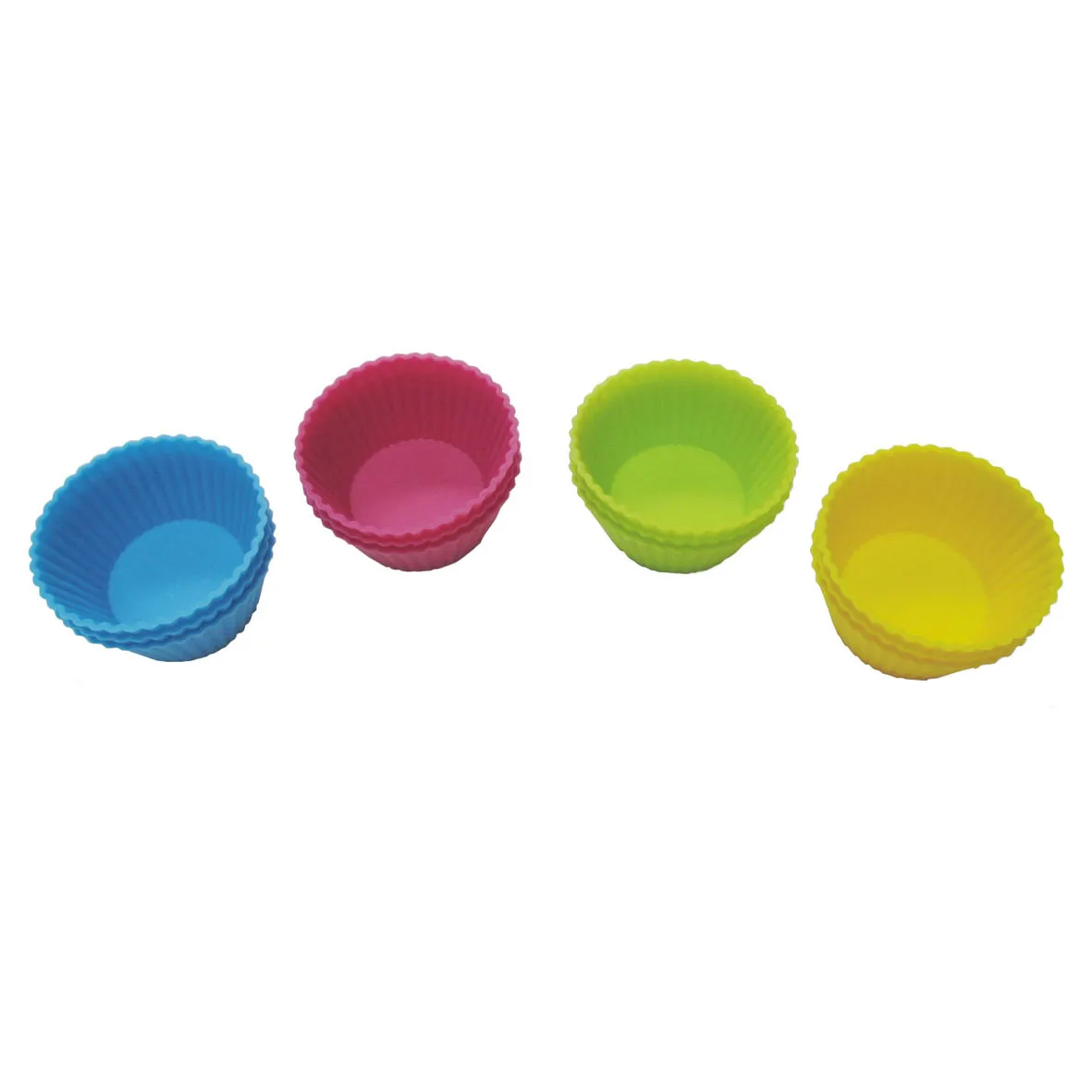 Набор из 12 круглых силиконовых чашек для кексов, вкладышей, формочек для маффинов, инструментов для выпечки, не содержит Бисфенол А, многоразового использования, разных цветов
