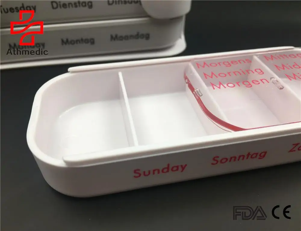 2025 Athmedic food grade pill box high quality dispenser drawer pill box crushproof pill organizer