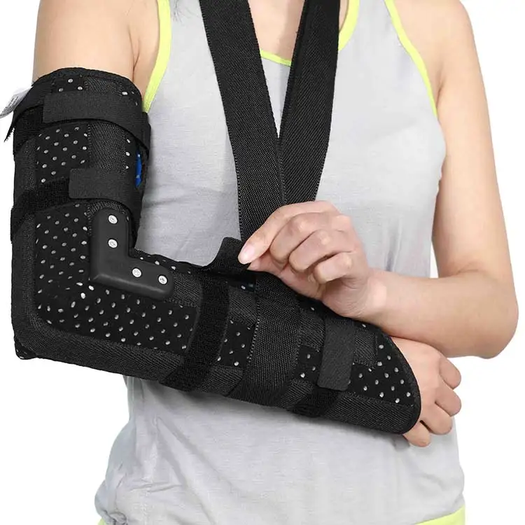 Adult pediatric hinged elbow support brace arm sling hand orthosis