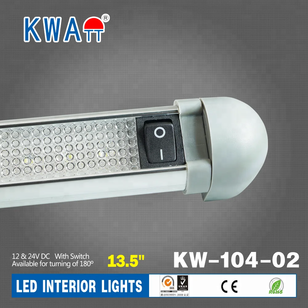 
12V DC 24V DC 20 LED RV Silver Cabin Ceiling Interior Light for Truck,,Caravan,Car 