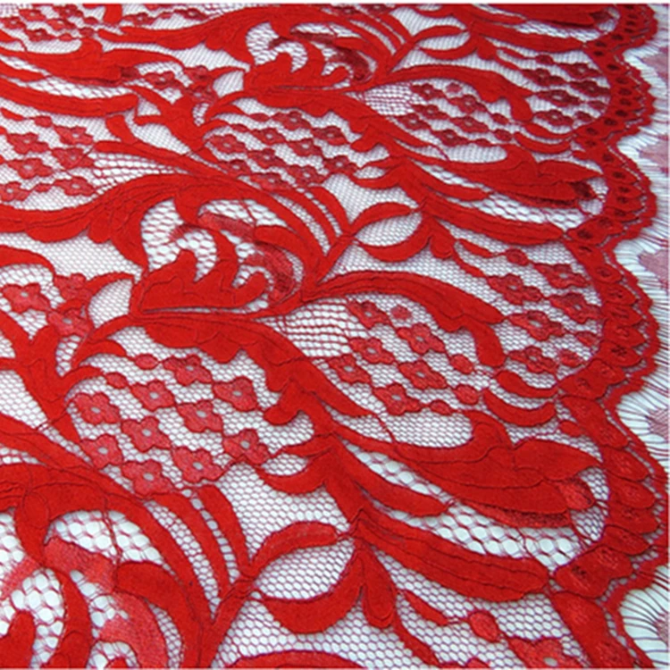
Wholesale Newest Design High Quality Red and Black Bougainvillea polyester lace fabric for Making Costume 