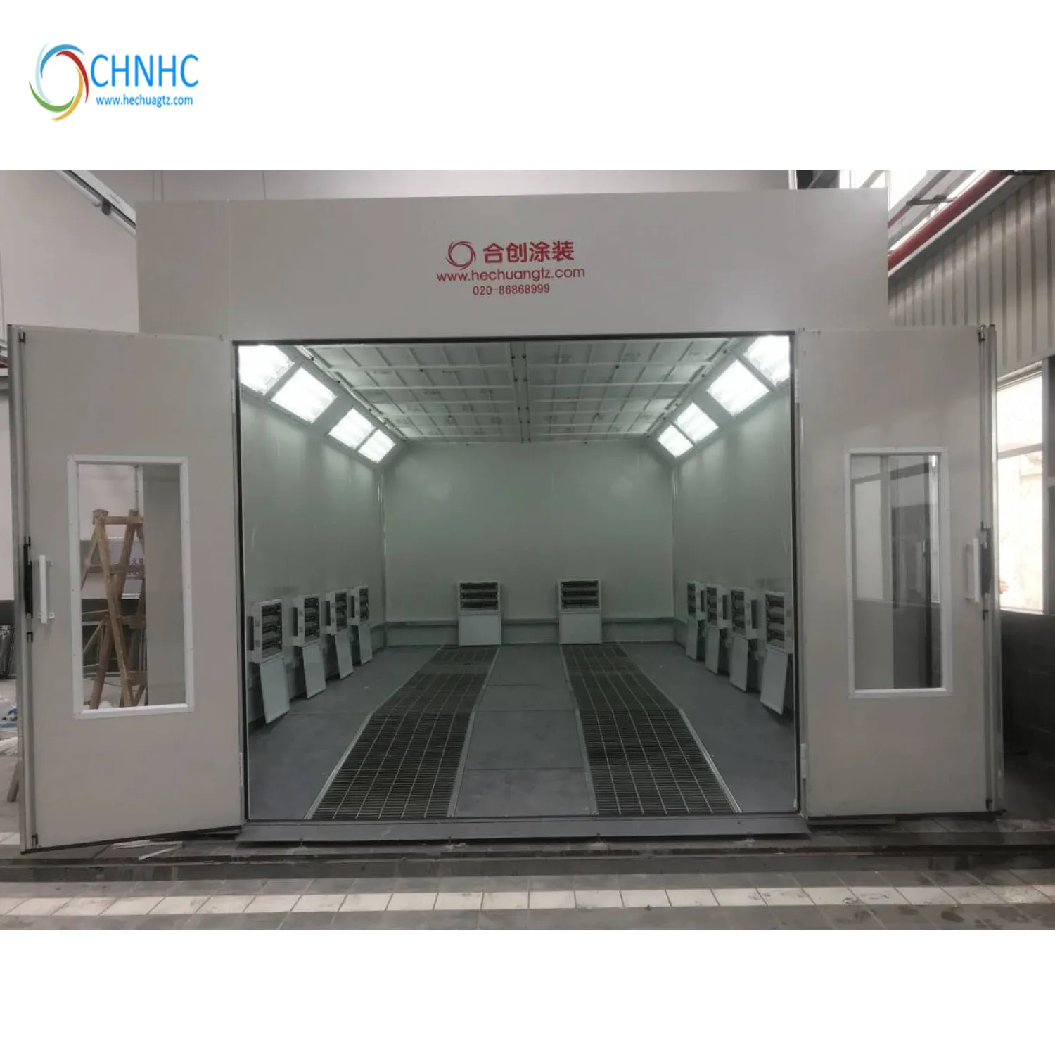 Car spray booth water based painting room infrared /diesel/gas heat