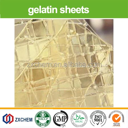 
Edible food grade halal bovine skin gelatin sheet for Mousse cake 