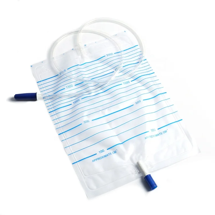 Medical Sterile Push Pull Valve Adult 2000ml Urine Collection Bag