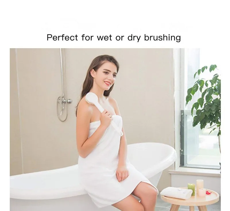 Back Scrubber for Shower Dry Brushing Body Brush refillable body powder