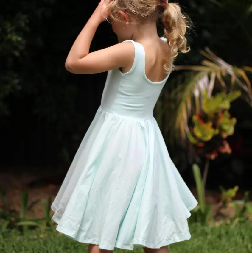 Fashion girls ivory bohemia knit fancy cotton dress