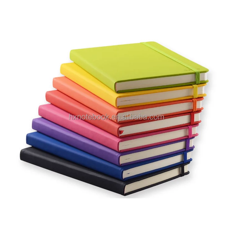 Wholesale pu leather hardcover office notebook planner a5a4a6 journals Agenda Diary Custom logo Notepad with pen elastic band