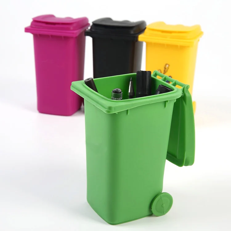 Promotional Gift Plastic Mini Recycling Cans, Custom Pencil Holder/