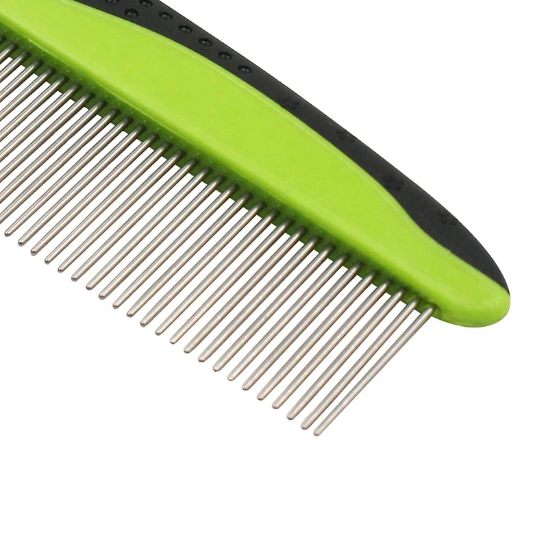 Wholesale comfortable best cat dog pet metal teeth rounded pin double row needle grooming hair comb