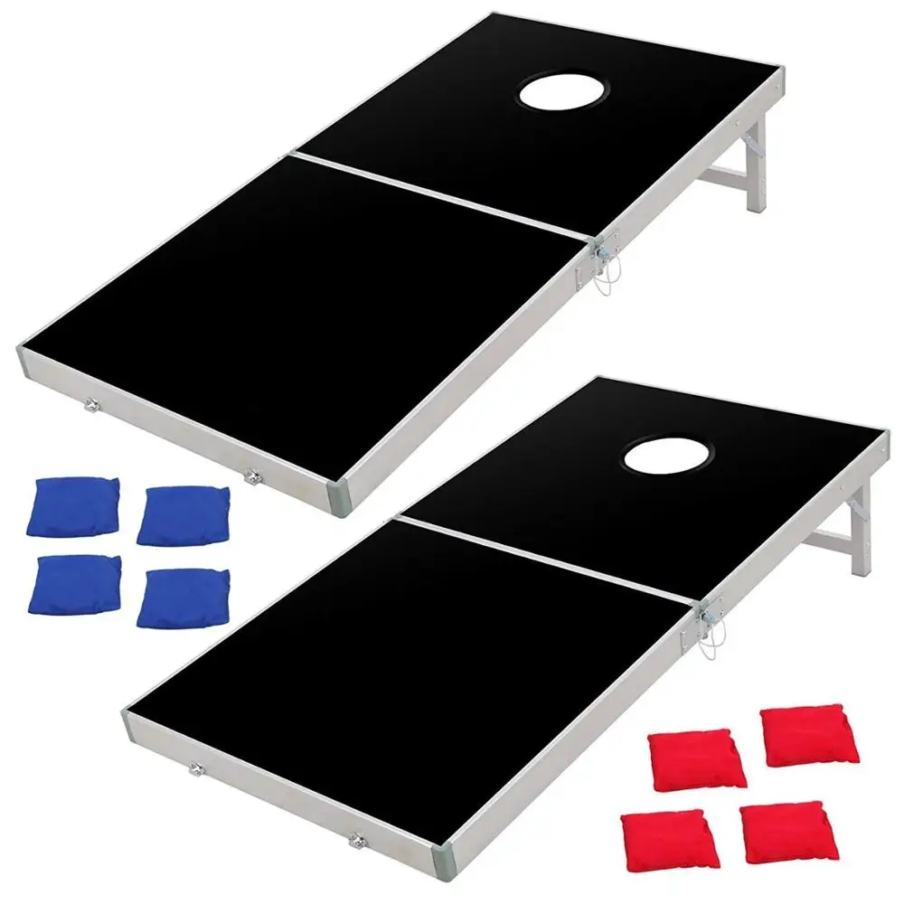 Aluminum Portable Cornhole Board Game Set Bean Bag Toss Beanbag Boards Corn Hole