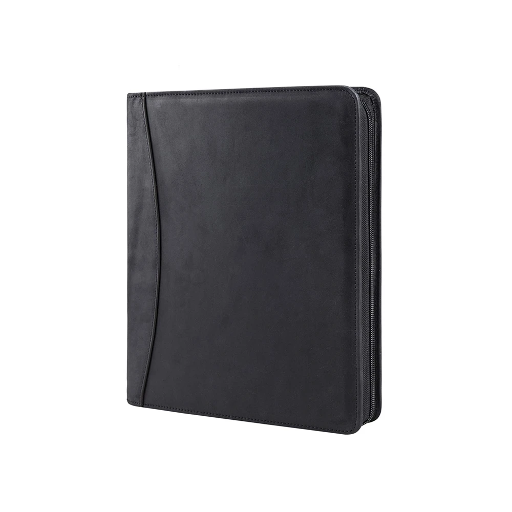 
Black Business Customized Portfolio PU Leather Ring Binder File A4 