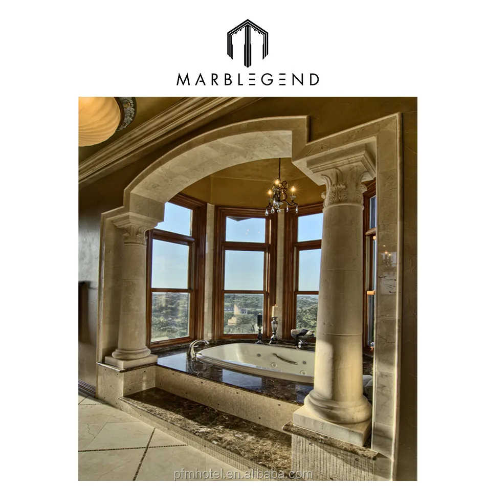 PFM natural marble column pillars sale