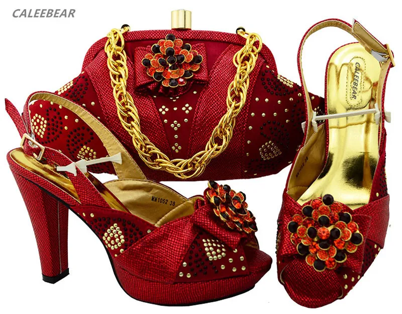 
In Champagne 2018 women shoes African shoes and bags to match women ladies shoes guangzhou For Wedding 