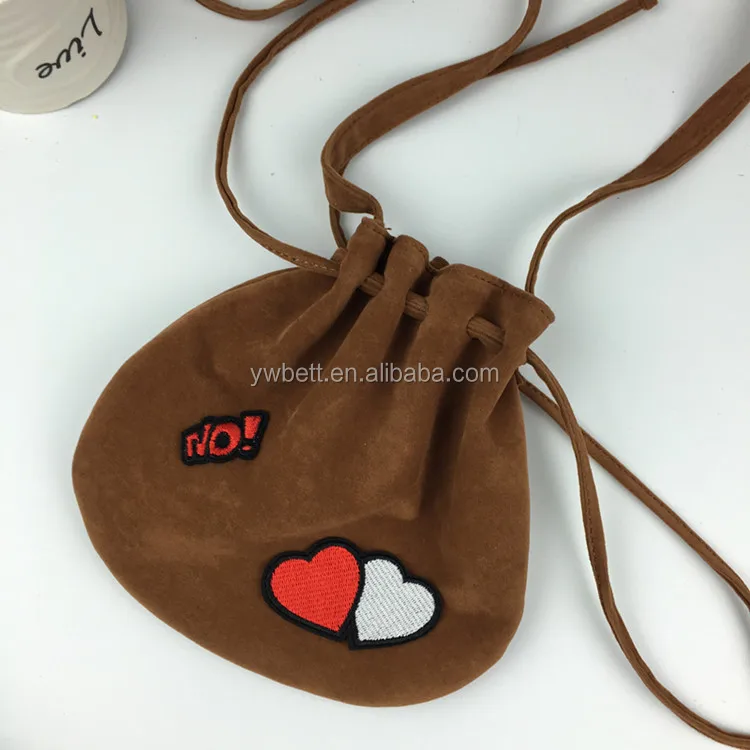 Heart shape leather bucket bag for kids