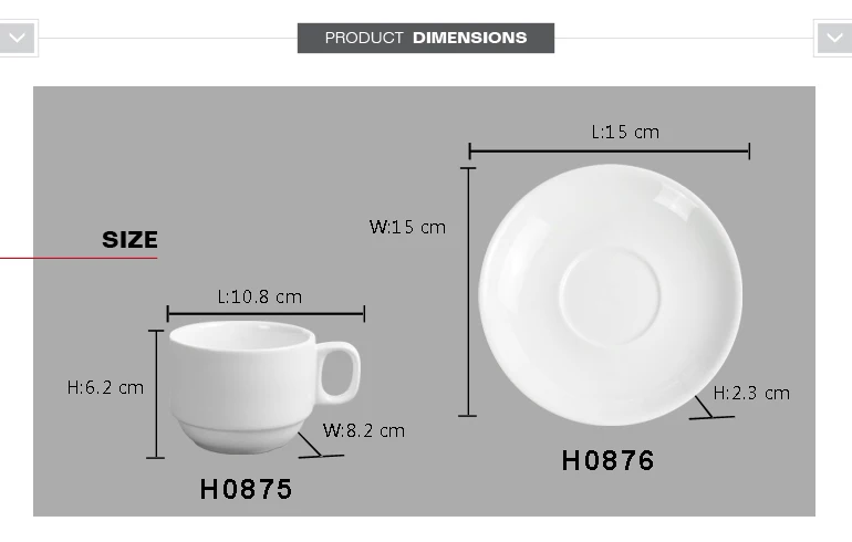 Elegant small ceramic custom cappuccino coffee edible cup with different types