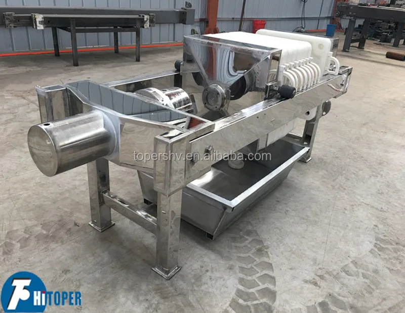 Small Recesses Plate Filter press with SS 304 body and plates of PP