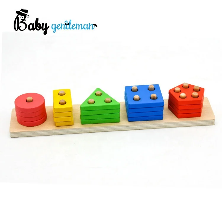 Lowest price educational wooden geometric blocks for children Z13052D