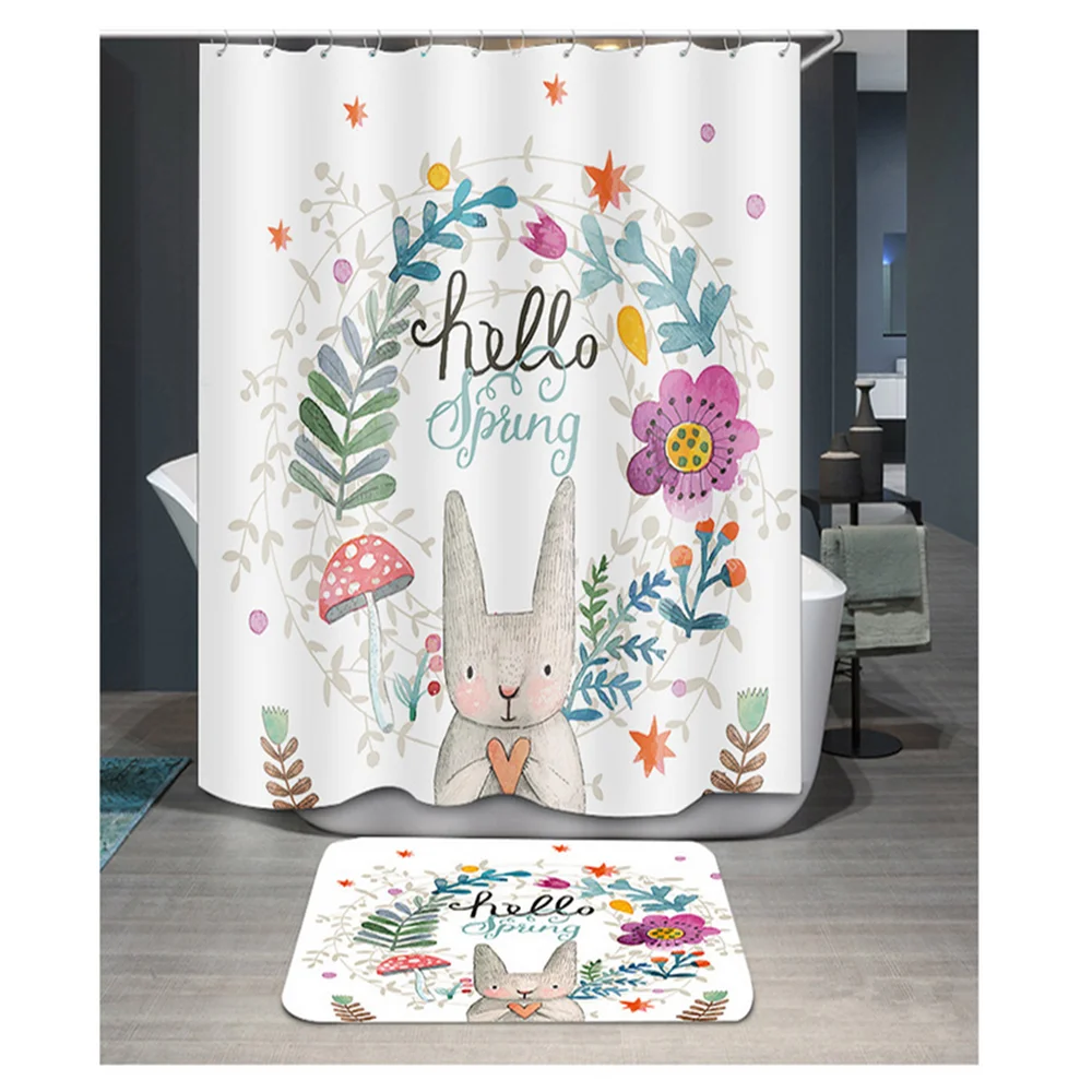 
Waterproof polyester customized shower curtain with your photo designs for bathroom 