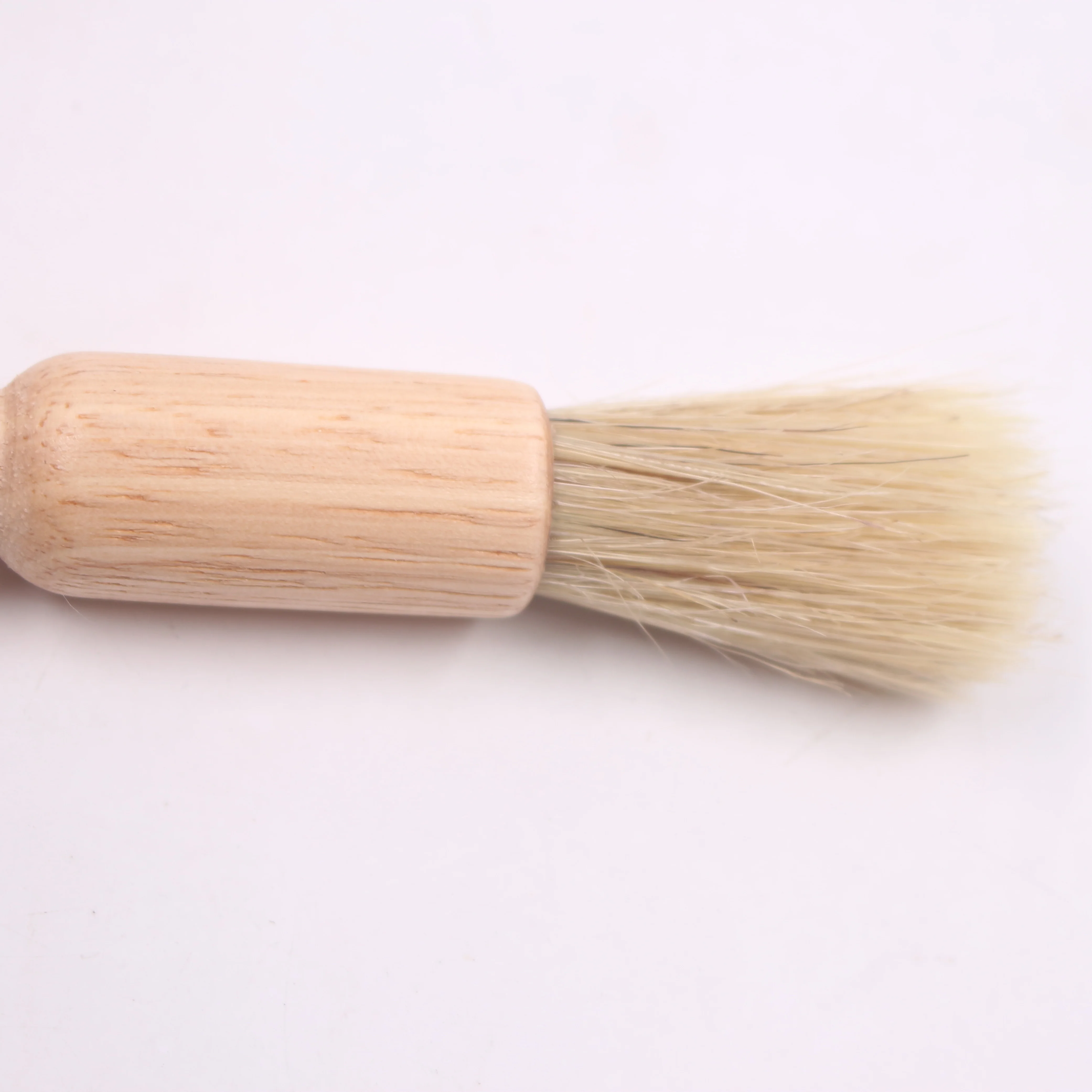 Pig Hair Cleaning Brushes Roasted Brush BBQ Oil Brush with Rubber Wood Handle