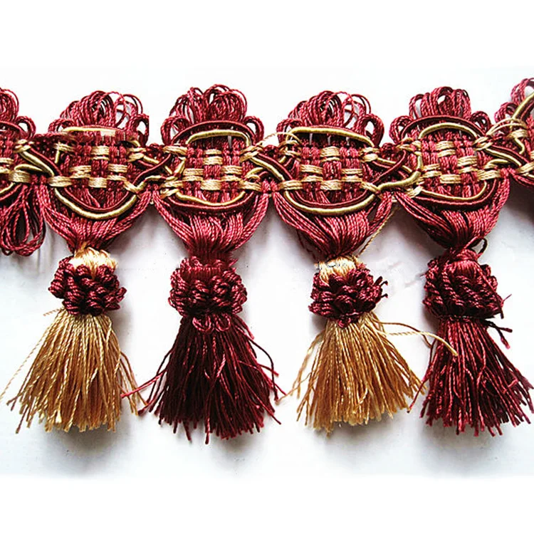 Beautiful Fashion Curtain Tassel Fringe, Fabric Fringe Trim For Curtain, Furniture