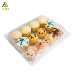 Factory Supply Clear Clamshell Plastic 12 Pack Cupcake Containers