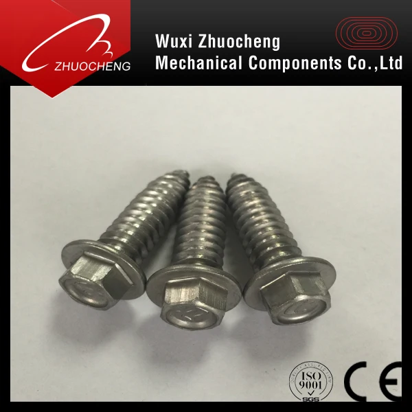 High quality Stainless steel DIN7504N hex head flange self tapping screw with ISO certification