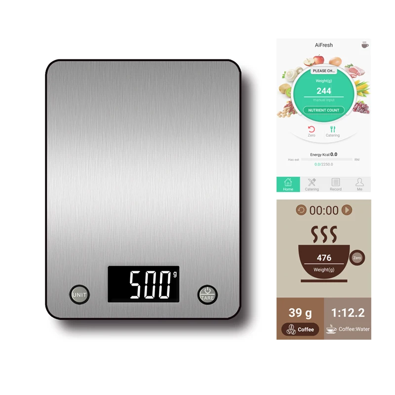 
Digital household bluetooth kitchen scale with nutrition calorie analyze 