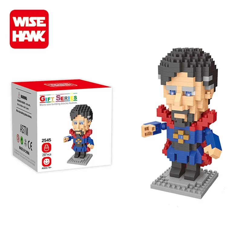 Wisehawk educational construction blocks toys super hero small plastic toys