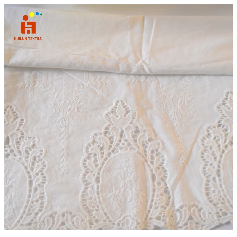 HLPC351 Water Chemical Embroidery Lace Fabric Cotton Border Embroidery Fabric