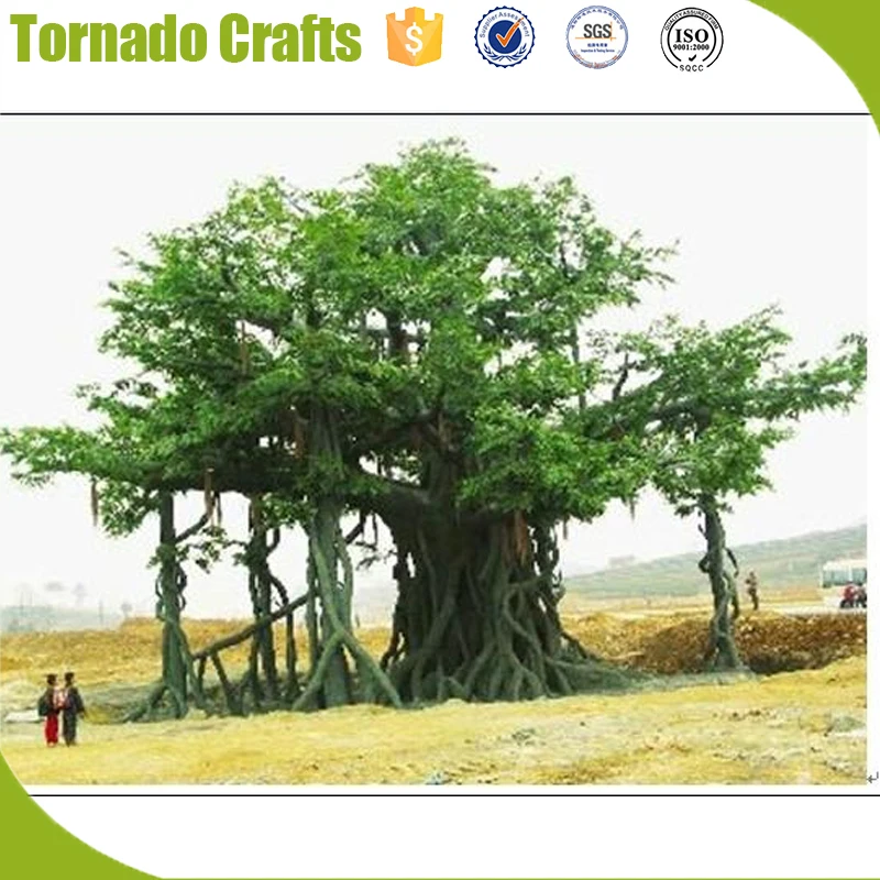 2018 Tropical Ornamental Plants Artificial Plastic Big Banyan Tree Decorative Metal Large Outdoor Artificial Trees