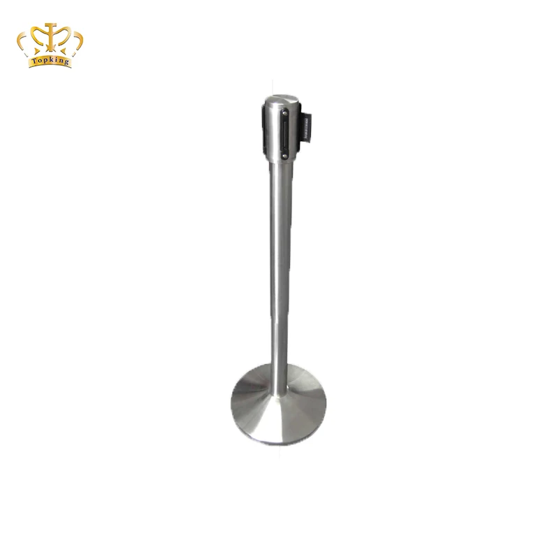 Eco-friendlyoutdoor black retractable belt queue barrier